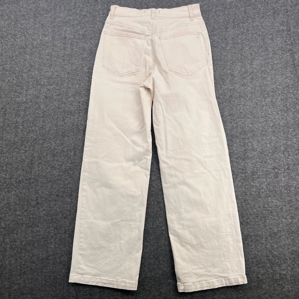 Madewell Perfect Vintage Wide Leg Jeans Cream Off White High Rise Denim Size 27
